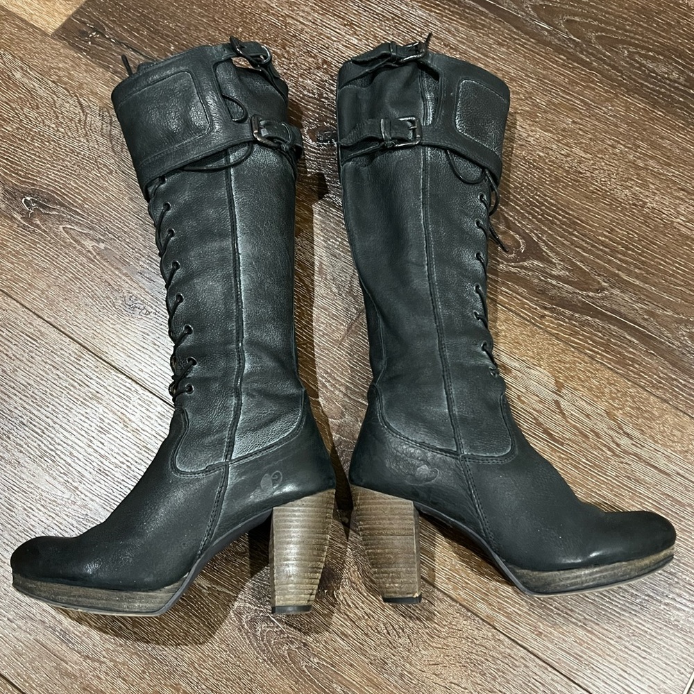 Felmini knee high charcoal black boots size 37 - Picture 3 of 12